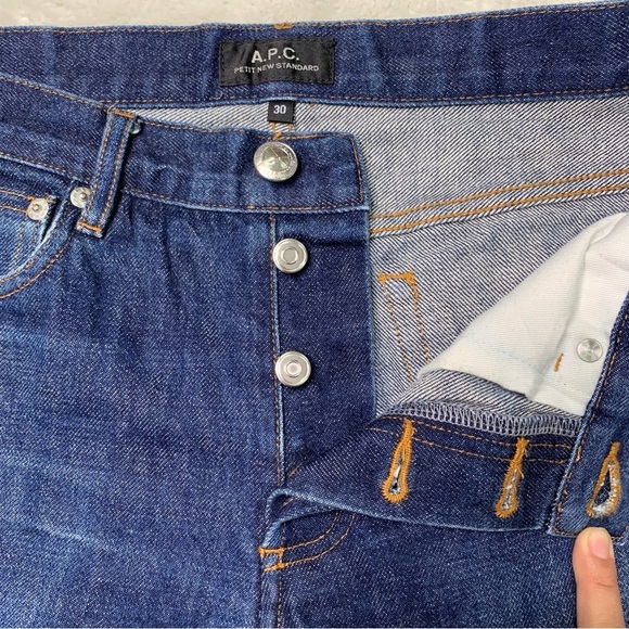 A.P.C. Women's Blue 100% Cotton Straight Denim Jeans Size 30 x 30.5” - Picture 7 of 15